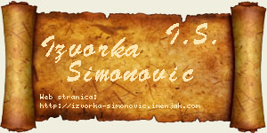 Izvorka Simonović vizit kartica